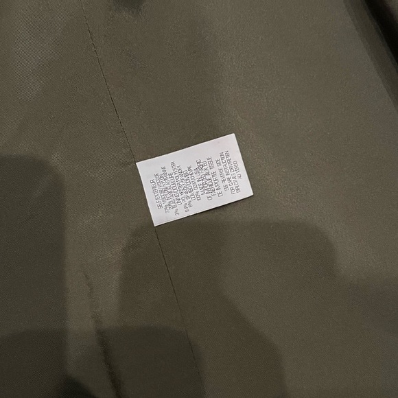 Theory army green blazer with leather sleeves and zipper shoulder acce - Picture 7 of 9